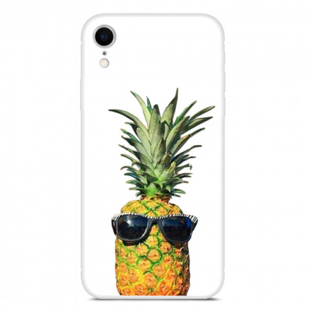 Transparentes iPhone XR Cover Ananas mit Brille