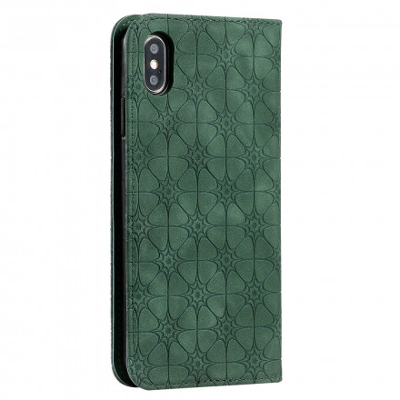 Flip Cover iPhone XS Max Barocke Blumen