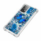 Samsung Galaxy A52 4G / A52 5G Cover Schmetterlinge Blau Glitzer