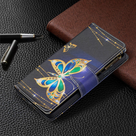 Hülle Samsung Galaxy A52 4G / A52 5G Reißverschlusstasche Schmetterlinge