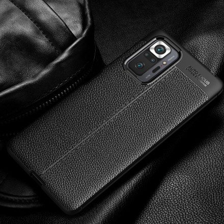 Xiaomi Redmi Note 10 Pro Cover Lederoptik Litschi Double Line