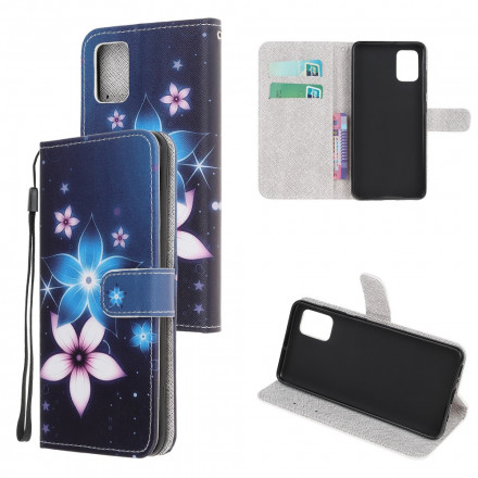 Xiaomi Redmi Note 10 / Note 10S Tasche Mondblumen mit Riemen