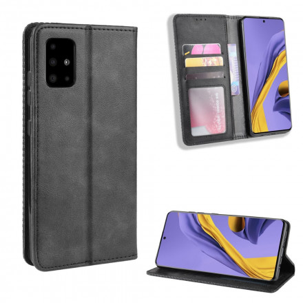 Flip Cover Samsung Galaxy A42 5G Vintage-Leder-Effekt Stilisiert