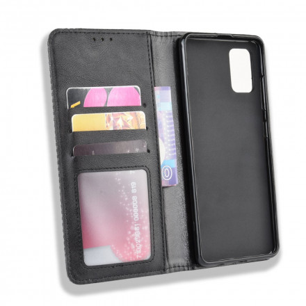 Flip Cover Samsung Galaxy A42 5G Vintage-Leder-Effekt Stilisiert