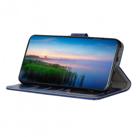 Oppo Find X3 Lite Tasche in Lederoptik mit sichtbaren Nähten