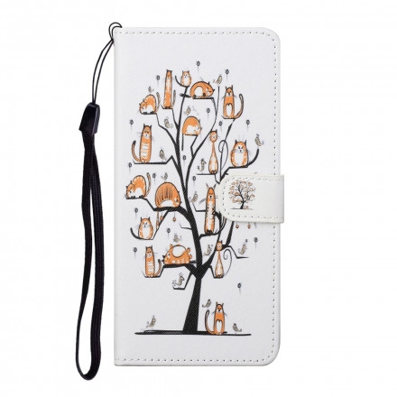 Samsung Galaxy A432 4G Funky Cats Tasche mit Riemen