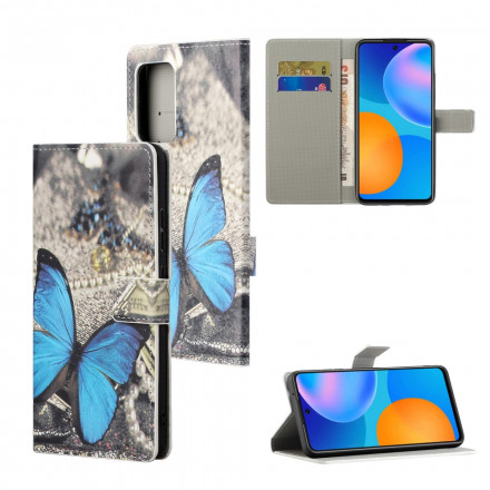 Xiaomi Redmi Note 10 Pro Schmetterling Tasche Blau