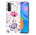 Huawei P smart 2021 Marmoriertes Blumen Cover