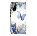 Xiaomi Redmi Note 10 / Note 10s Cover Panzerglas Schmetterlinge Design