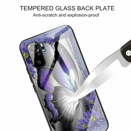 Xiaomi Redmi Note 10 Panzerglas Hülle Schmetterling Violett