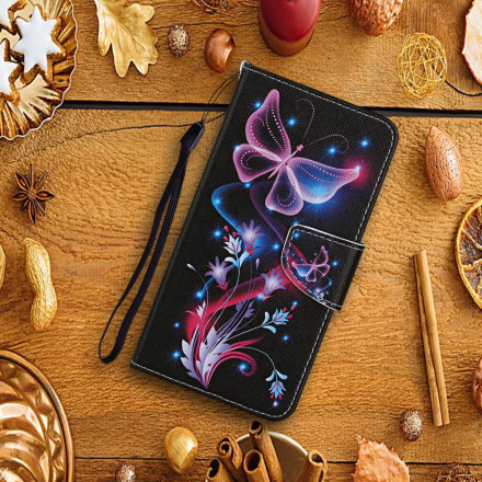 Xiaomi Mi 10T Lite 5G / Redmi Note 9 Pro 5G Tasche Schmetterlinge und Lanyard