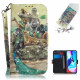 Tasche Moto G9 Play Tiere Safari mit Riemen