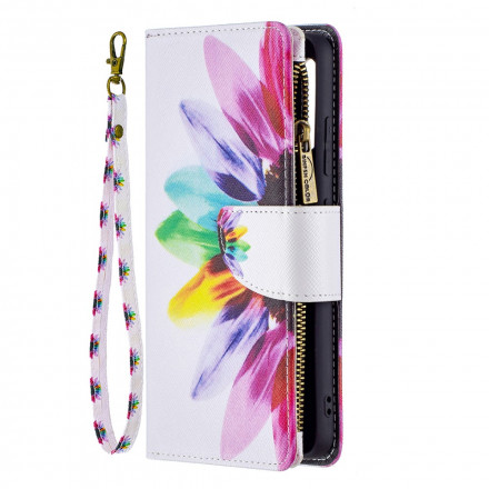 Samsung Galaxy A32 4G Tasche mit Reißverschluss Blume