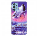 Samsung Galaxy A32 4G Series Wolf Cover Fluoreszierend