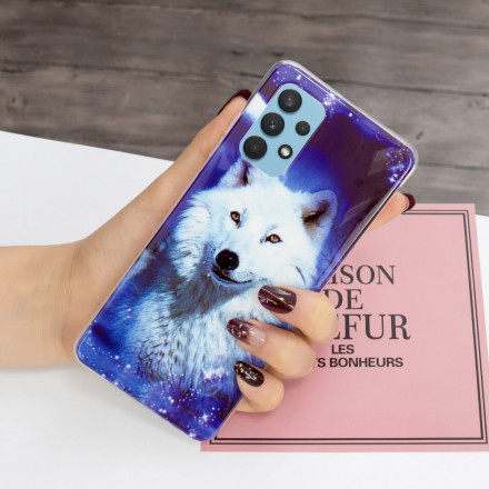 Samsung Galaxy A32 4G Series Wolf Cover Fluoreszierend