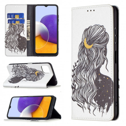 Flip Cover Samsung Galaxy A22 5G Hübsches Haar