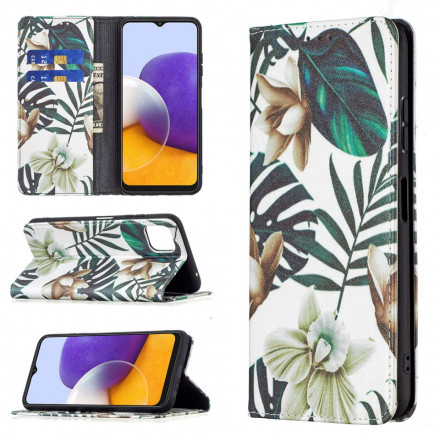 Flip Cover Samsung Galaxy A22 5G Blätter