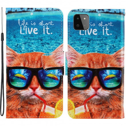 Samsung Galaxy A22 5G Cat Live It Tasche mit Riemen