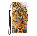 Samsung Galaxy A22 5G Tiger Tasche mit Lanyard