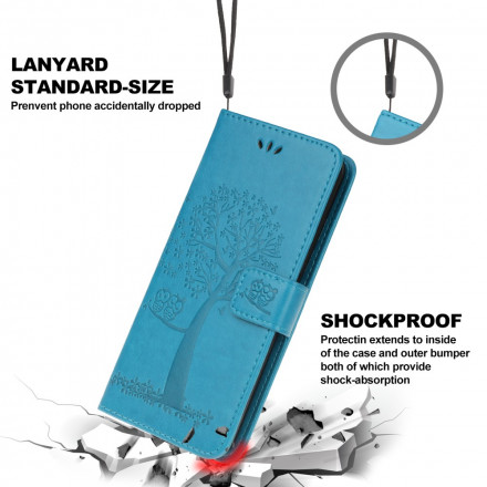 Samsung Galaxy A22 5G Baum & Eulen Tasche mit Riemen