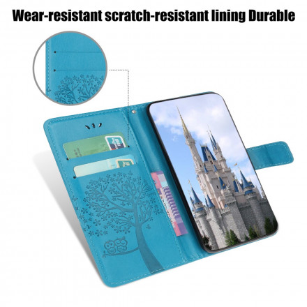 Samsung Galaxy A22 5G Baum & Eulen Tasche mit Riemen