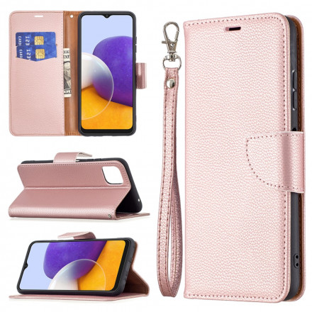 Samsung Galaxy A22 5G Litchi Tasche Oblique Klappe