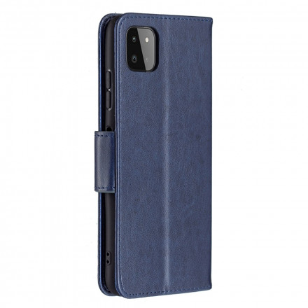 Hülle Samsung Galaxy A22 5G Die fliegenden Schmetterlinge mit Lanyard