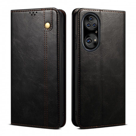 Flip Cover Huawei P50 Pro Kunstleder Gewachst