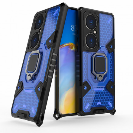 Widerstandsfähiges Huawei P50 Pro Hybrid Cover im Wabenmuster