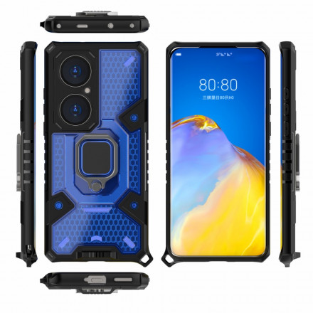 Widerstandsfähiges Huawei P50 Pro Hybrid Cover im Wabenmuster