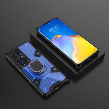 Widerstandsfähiges Huawei P50 Pro Hybrid Cover im Wabenmuster