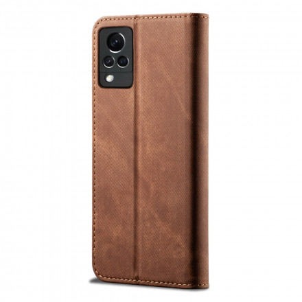 Flip Cover Vivo V21 5G Kunstleder Textur Jeans