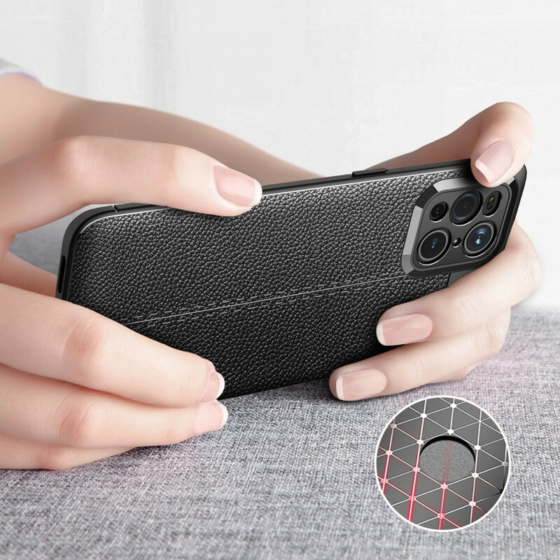 Oppo Find X3 / X3 Pro Cover Lederoptik Litschi Double Line