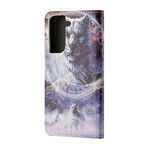 Samsung Galaxy S21 FE Winter Wolf Hülle mit Lanyard