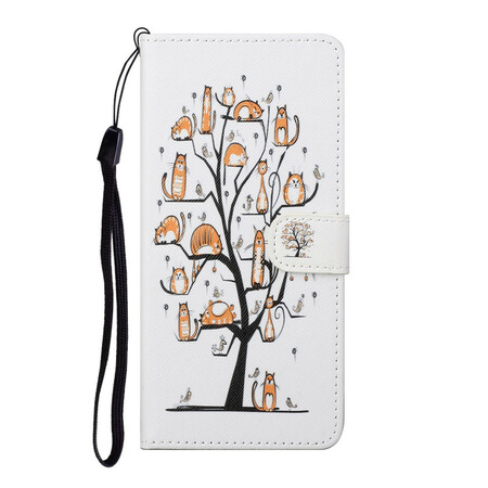 Samsung Galaxy S21 FE Funky Cats Hülle mit Riemen