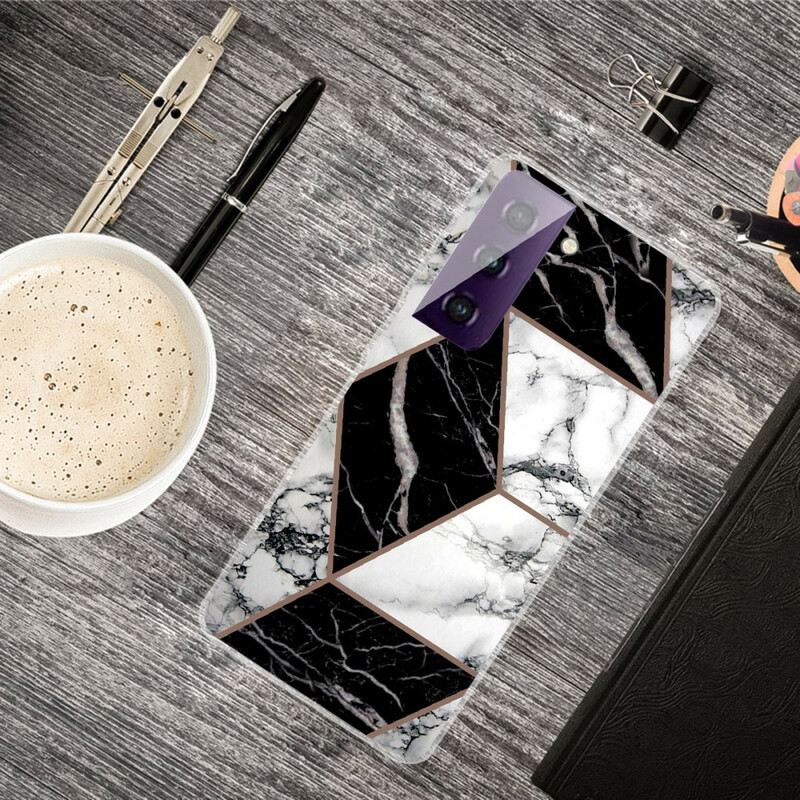 Samsung Galaxy S21 FE Cover Geometrisches Marmor Decliné