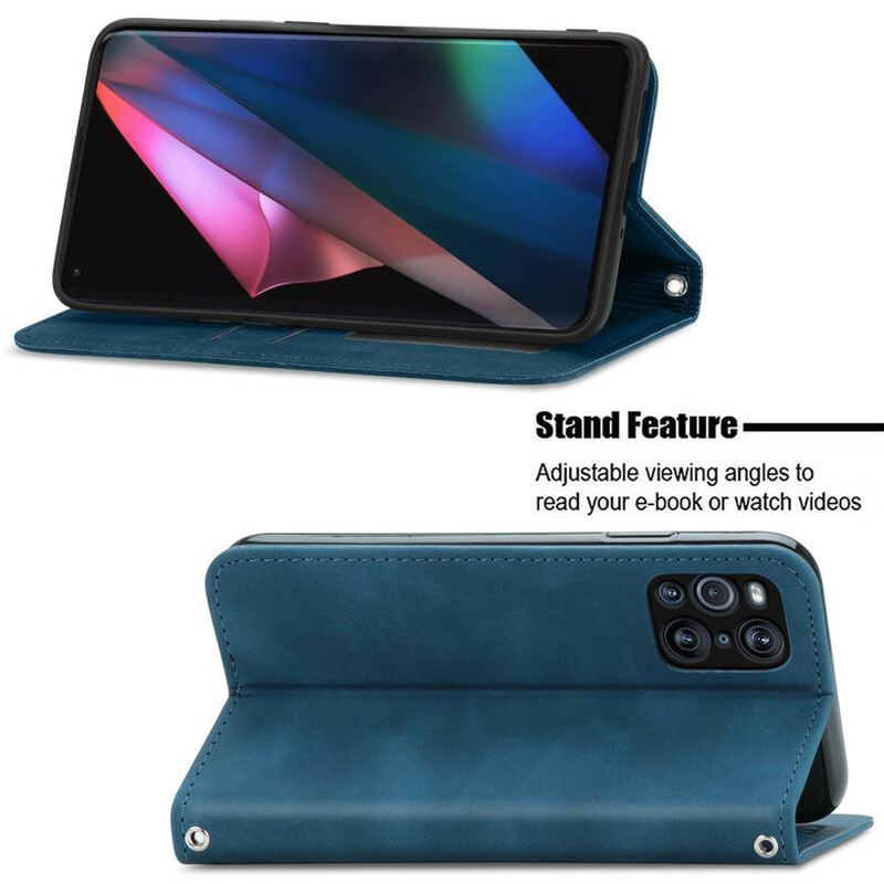 Flip Cover Oppo Find X3 / X3 Pro Kunstleder Vintage