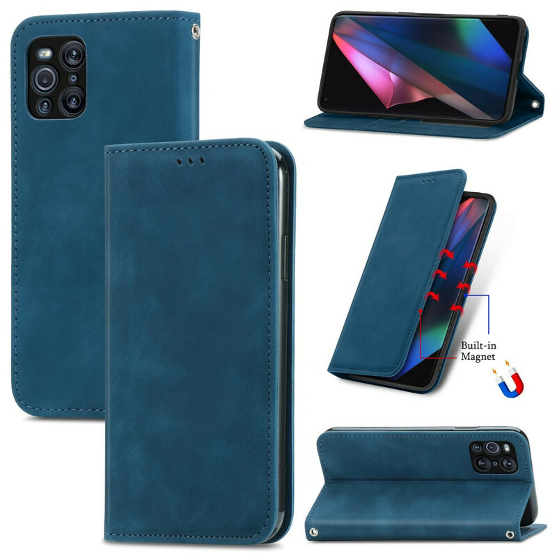 Flip Cover Oppo Find X3 / X3 Pro Kunstleder Vintage