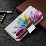 Samsung Galaxy S21 FE Tasche mit Reißverschluss Blume