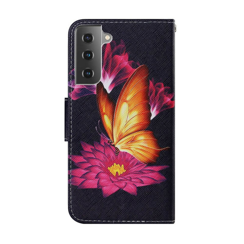 Samsung Galaxy S21 FE Hülle Schmetterling und Lotus