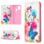 Flip Cover Samsung Galaxy A21s Bunte Schmetterlinge