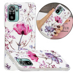 Xiaomi Redmi Note 10 / Note 10s Marmor Blumen Cover