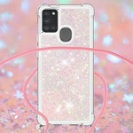 Samsung Galaxy A21s Glitter Cover mit Kordel