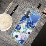 Xiaomi Redmi Note 10 5G / Poco M3 Pro 5G Cover Blaue Blumen Aquarell