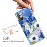 Xiaomi Redmi Note 10 5G / Poco M3 Pro 5G Cover Blaue Blumen Aquarell