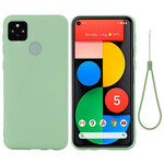 Google Pixel 5A 5G Liquides Silikon Cover Mit Lanyard