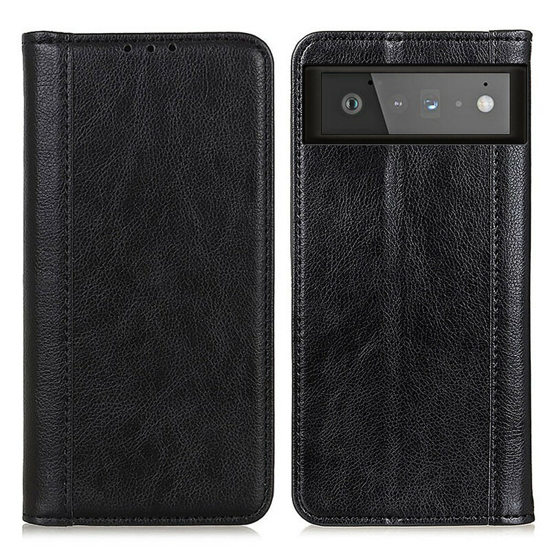 Flip Cover Google Pixel 6 Version Farbig Leder Gespalten