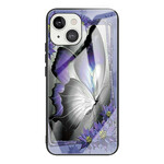 iPhone 13 Mini Panzerglas Cover Schmetterling Violett