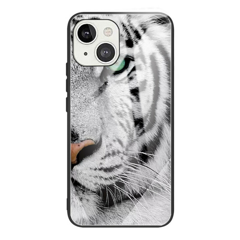 IPhone 13 MIni Hülle aus gehärtetem Glas Tiger