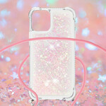 iPhone 13 Mini Glitter Cover mit Kordel